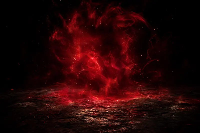Red mist rolling across an arena